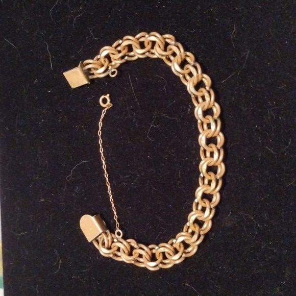 Goldtone Link vintage bracelet 7 1/2" long 1/3" wide - Picture 2 of 3